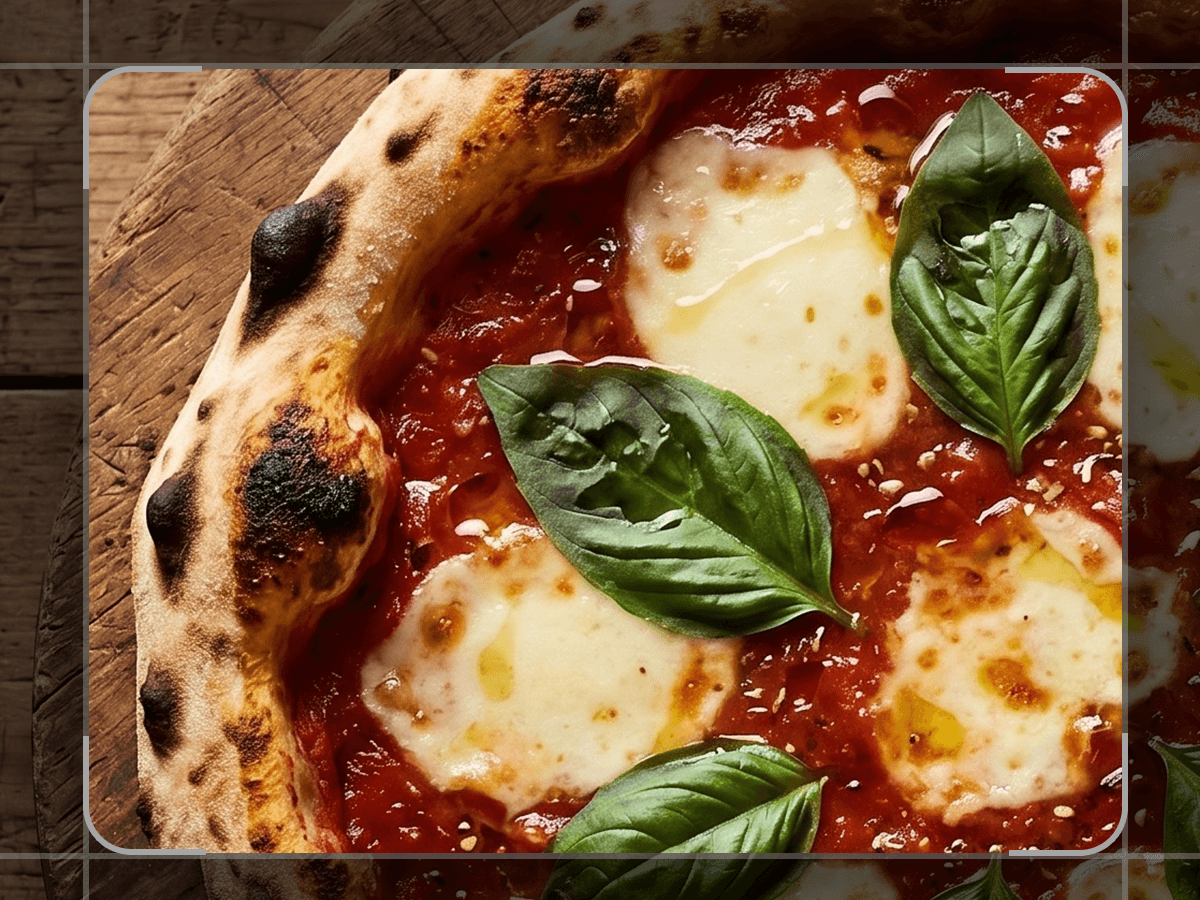 Pizza z siatką kadrowania pod różne formaty